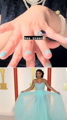 Sea green nails