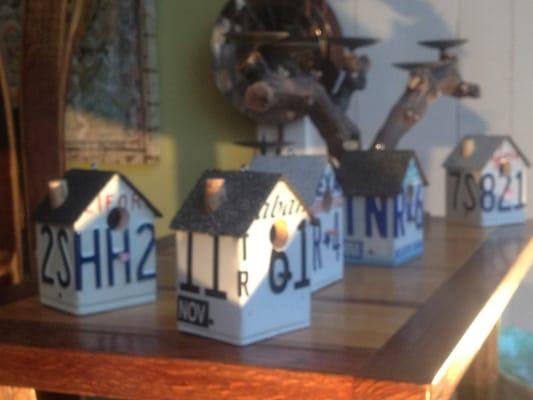 License plate bird houses $44