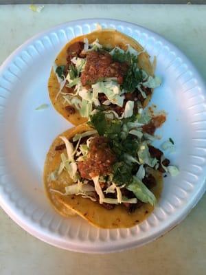 Tacos with Cabbage and Cilantro added salsa