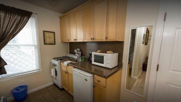 Every room has a complete kitchenette.