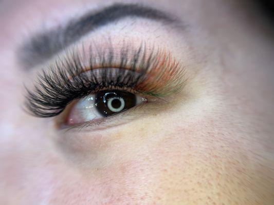 Hybrid Cat-eye Lash Extensions w/color