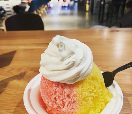 Mango and strawberry with added ice cream