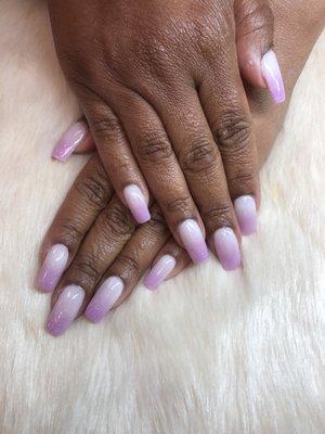 Ombré dipping powder on fake nails