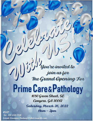 Grand Opening 3/26/22 #PrimeCarePath