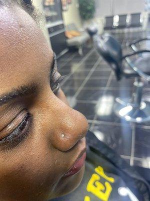 right side nose piercing