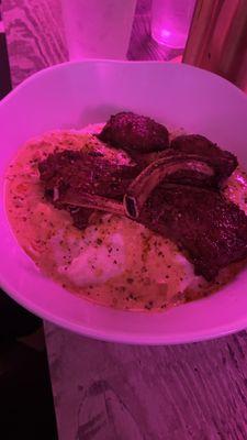 Lamb chops and grits