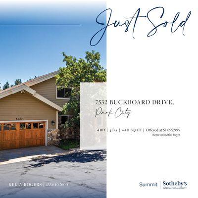 Just Sold - 7532 Buckboard Dr, Park City