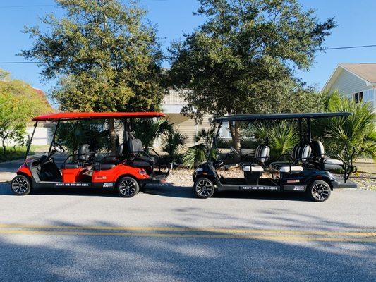 Many customers with large groups having 2 golf carts delivered. Reserve your golf cart rentals 30a now