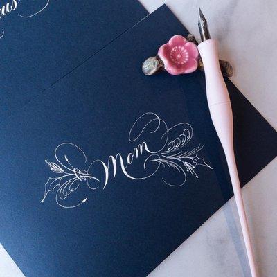 Flourished Calligraphy Card for Mother's Day