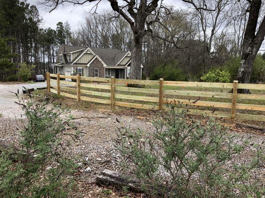 Wooden yard fence