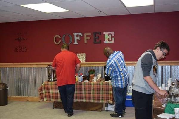 Love the free coffee bar, and that I can bring it into the service.