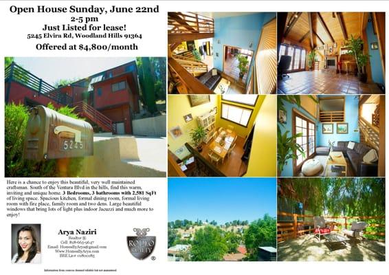 Open House Sunday! June, 22nd, 2-5pm