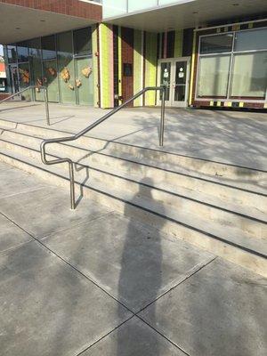 A nice little 4 stair with a rail if you get bored of the skatepark