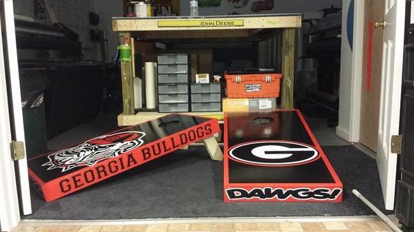 some Georgia Bulldog cornhole boards!