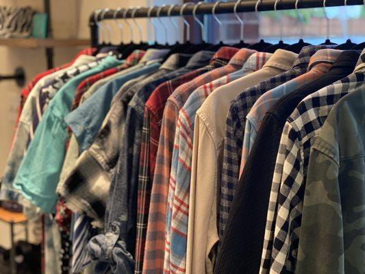 our current selection of flannels and other casual button ups