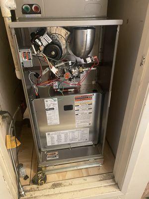 In closet furnace.