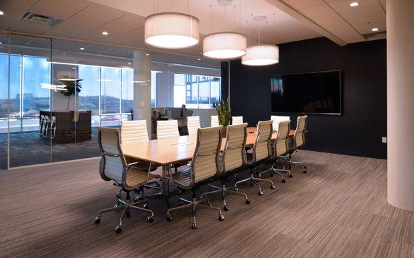 Our formal conference room is a quiet spot for focused meetings with our clients.