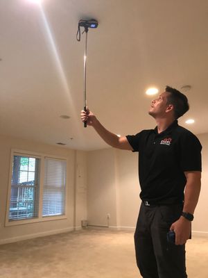 checking for moisture in the ceiling