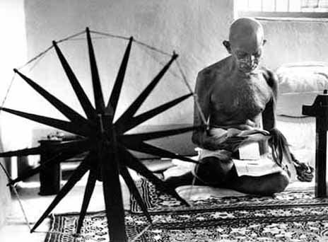 Gandhi at his spinning wheel (the famous Margaret Bourke-White photo of 1946)