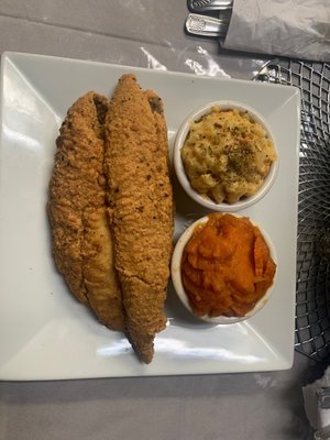 Whiting, yams, mac n cheese