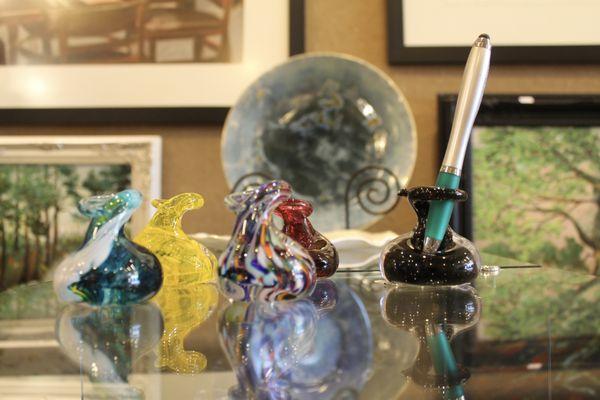 Glass art pen holders