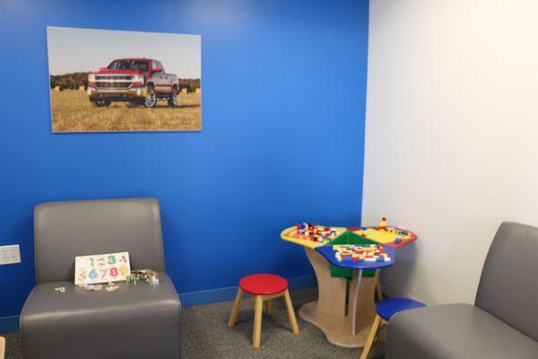 The kids will stay occupied with our fun children's lounge during every visit