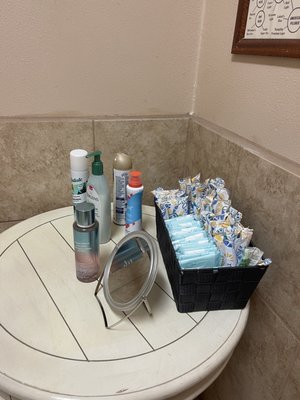 Women's bathroom essentials