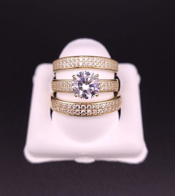 Trio set engagement rings