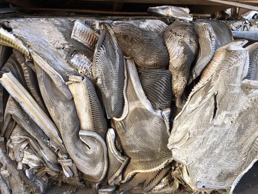 Aluminum car radiators, baled at Modesto Junk Co.