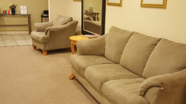 sitting area in women's Locker room.