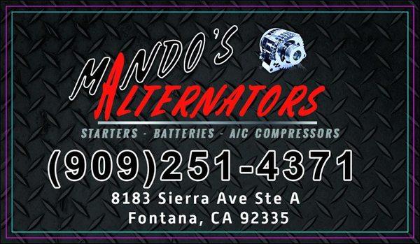 Baterias starter alternators ac recharge. Ac service