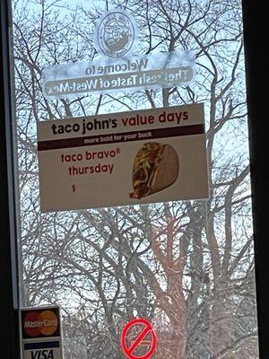 Taco Tuesday $1.19 tacos