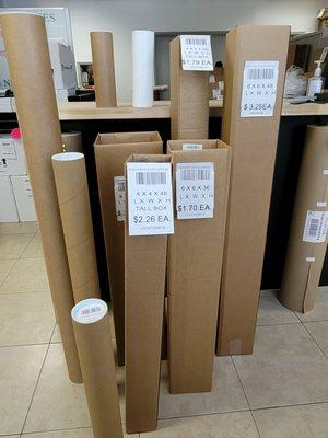 HARD TO FIND LONG BOXES AND MAILING TUBES IN STOCK