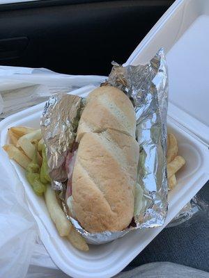 Italian sub with fries