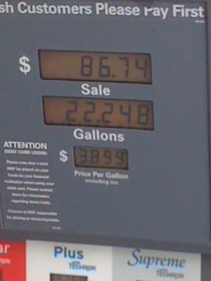 $3.89 a gallon idiocracy