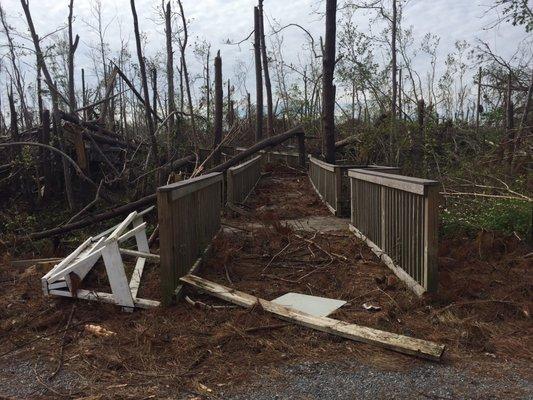 Park is open, but there is remaining debris damage to the surrounding trail.