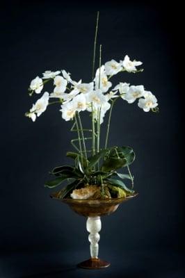 White phalaenopsis orchid with citrine