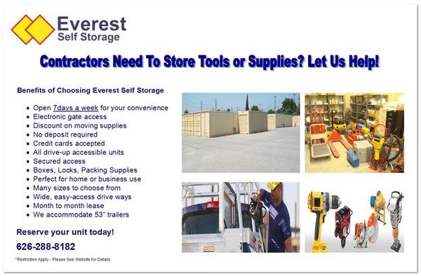 Everest Self Storage Rosemead 
 8306 Garvey Avenue 
 Rosemead, CA 91770
 (626) 288-8182