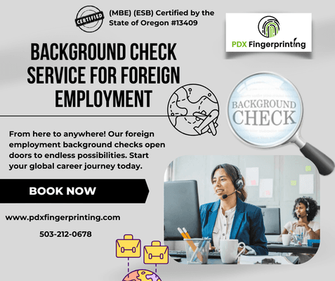 Background check service for foreign employment