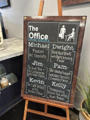 Fun drinks based on the office characters