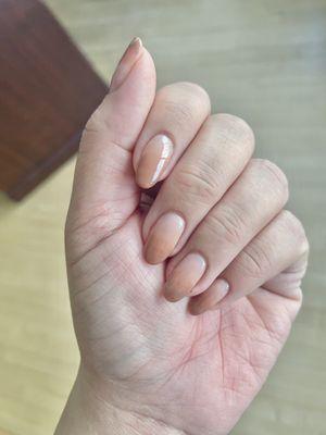 Gel nails with ombre from w shades of OPI "Put it in neutral" to "Inside the ISABELLEtway"