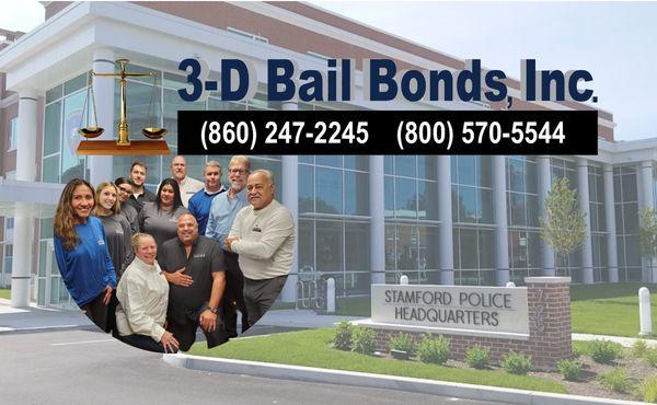 Team 3-D Bail Bonds at Stamford CT Police Headquarters