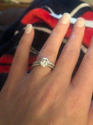 Engagement ring with band