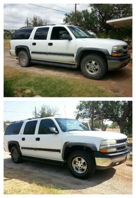 Before and after Chevy Suburban