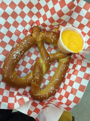 Pretzel with cheese - $4