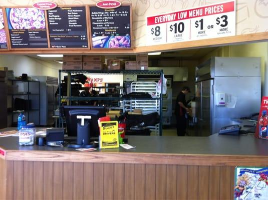 Inside counter, no inside seating