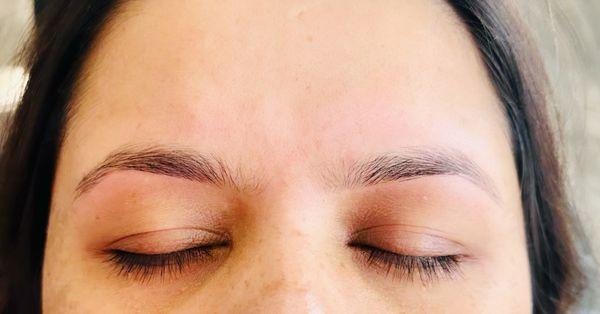 After look of eyebrows threading.