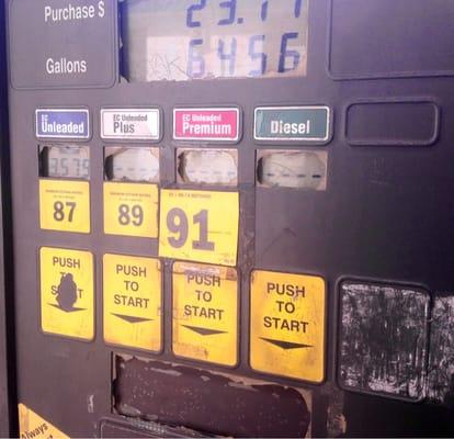 Vandalized gas pumps