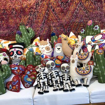 Hand embroidered pillows from Ayacucho, Peru