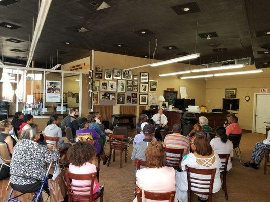 Community coversation with Mayor Duggan in our Cafe space.